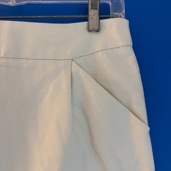 J Crew Women's Classic Cotton Ivory Work Pencil Skirt Preppy Zipped Sz 4 - Picture 2 of 8